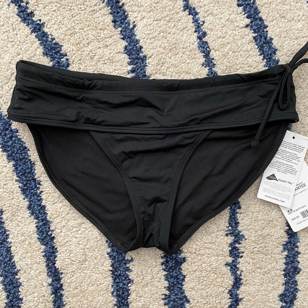 Black Athleta Side Tie Bikini Bottom